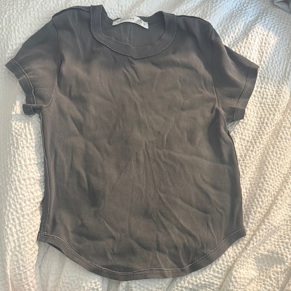 Casual Grey Short Sleeve Top
